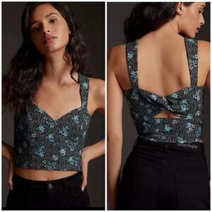 Sachin & Babi x Anthropologie floral jacquard crop top